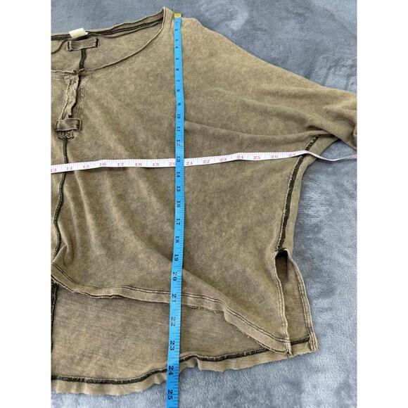 We The Free Olive Brown Front Clasp Detail Long Sleeves Oversized Sweater XS - Picture 6 of 7